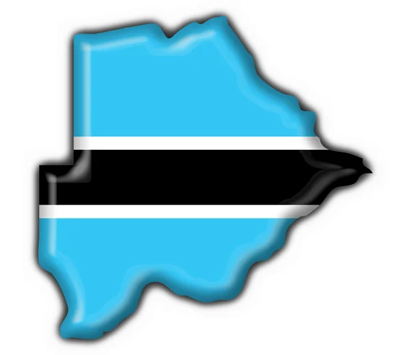 Botswana botón bandera mapa forma — Foto de Stock
