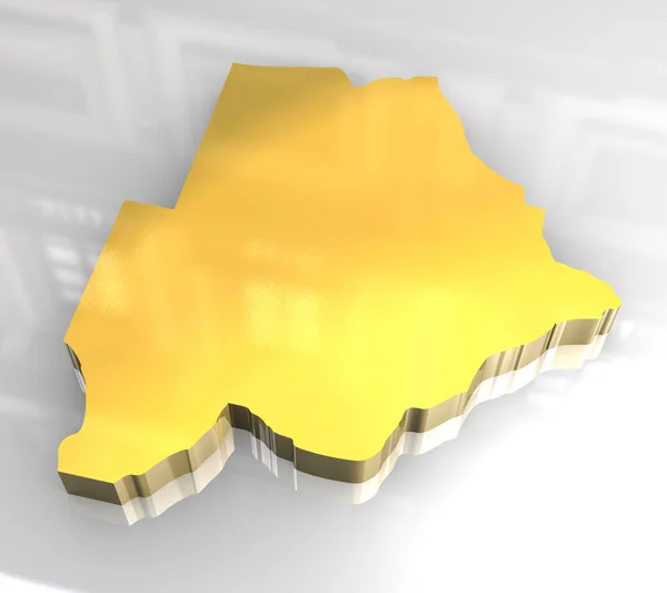3D золота карта ботсвана — стокове фото
