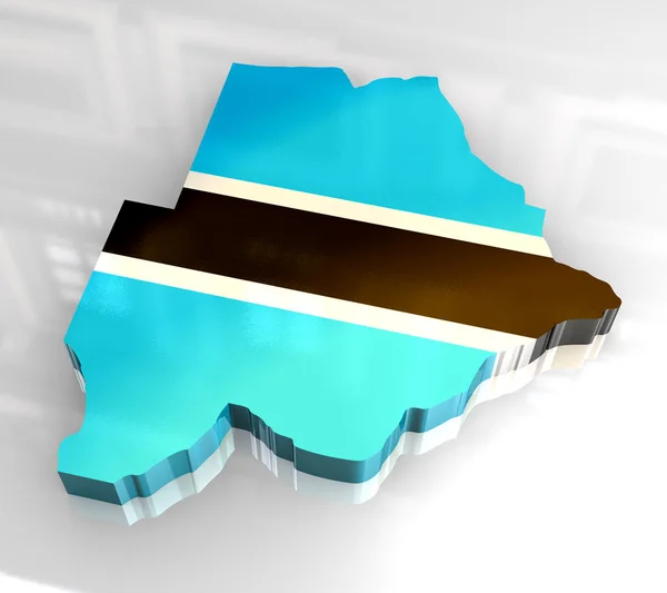 3d Flagge Karte von Botswana — Stockfoto