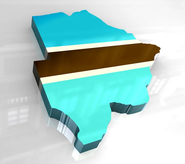 3D mapa flaga Botswany — Zdjęcie stockowe