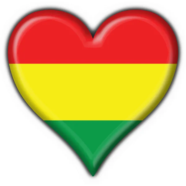 Bolivya düğmesi bayrak kalp şekli — Stok fotoğraf