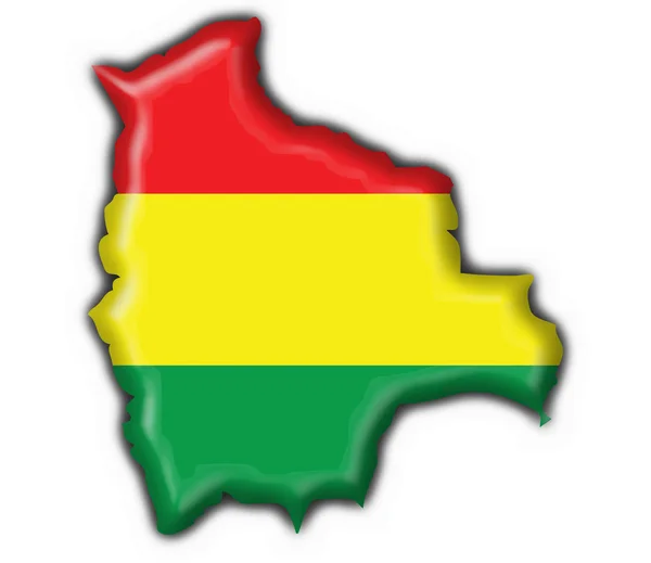 Bolivianska knappen flagga karta form — Stockfoto