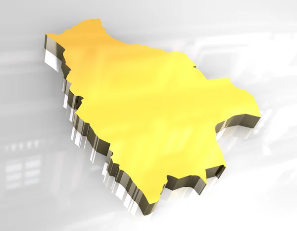 3d mapa dorado de bolivia — Foto de Stock