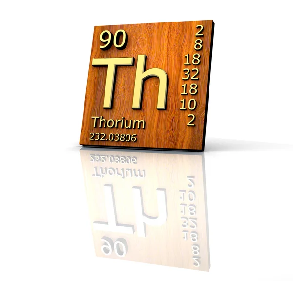 Thorium forme Tableau périodique des éléments - panneau de bois — Photo