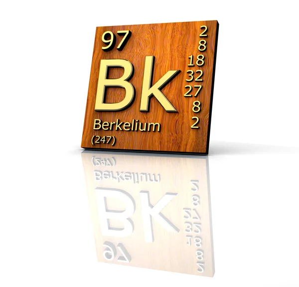 Berkélium Periódusos rendszer az elemek - fa tábla — Stock Fotó