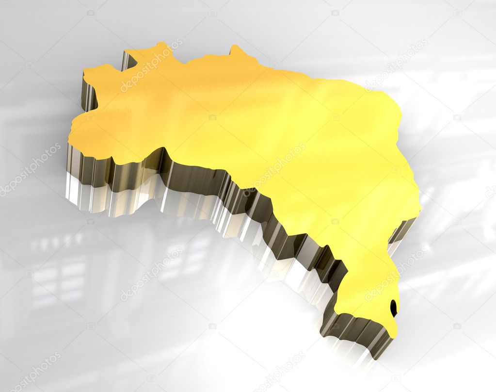 3d Golden Map Of Brazil — Stock Photo © Fambros 3571564