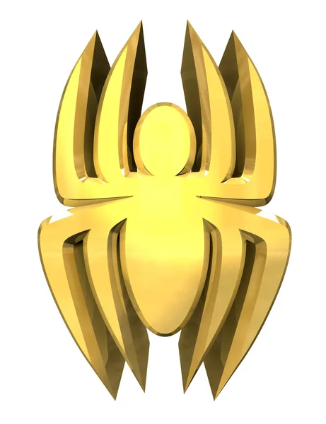 Spider in gold - 3d — Stock Photo, Image