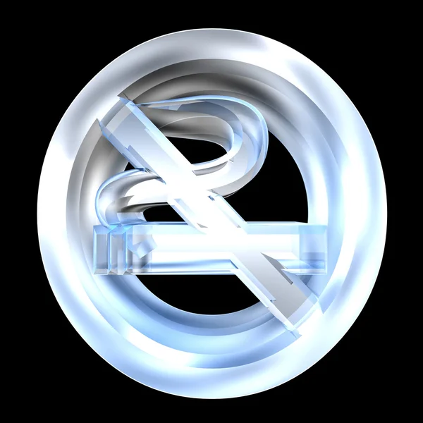 Simbolo icona non fumante in vetro (3D ) — Foto Stock