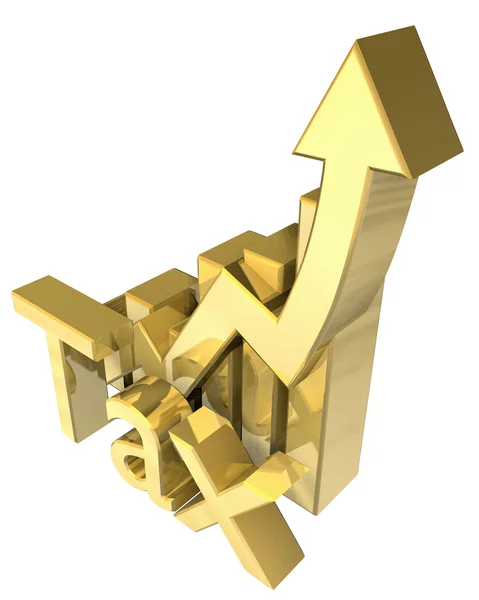 Estadísticas fiscales gráficas en oro —  Fotos de Stock