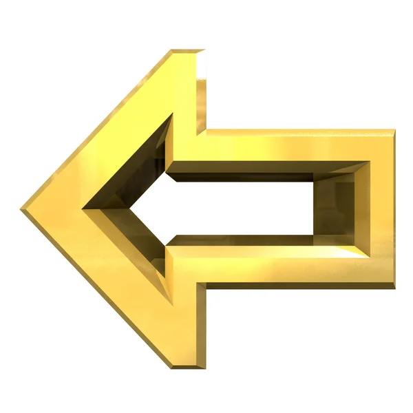 Flecha símbolo en oro - 3D — Foto de Stock