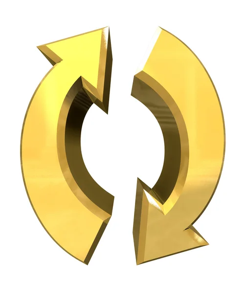 Символ стрелки из дерева - 3D в золоте — стоковое фото