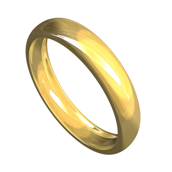Изолированные обручальное кольцо из золота (3D ) — стоковое фото