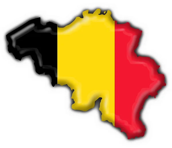 Vlajka tlačítko Belgie mapa tvar — 图库照片