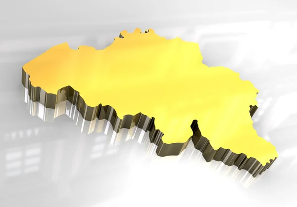 3D gyllene karta över Belgien — Stockfoto