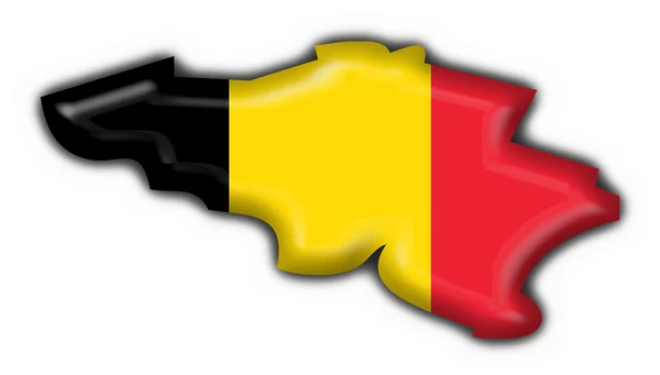 Belgien Taste Flagge Karte Form — Stockfoto