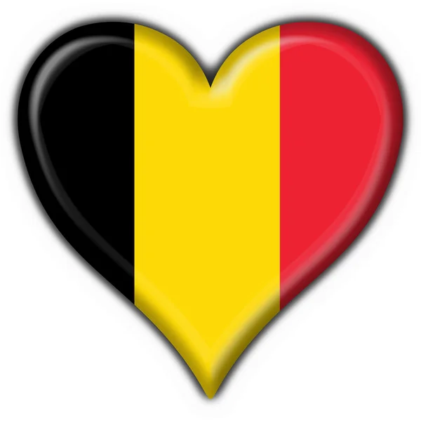 Belçika düğmesi bayrak kalp şekli — Stok fotoğraf