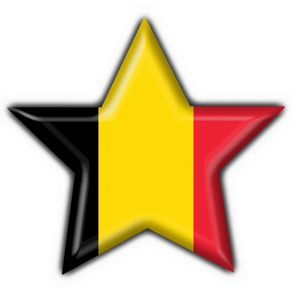 Bélgica botón bandera estrella forma —  Fotos de Stock