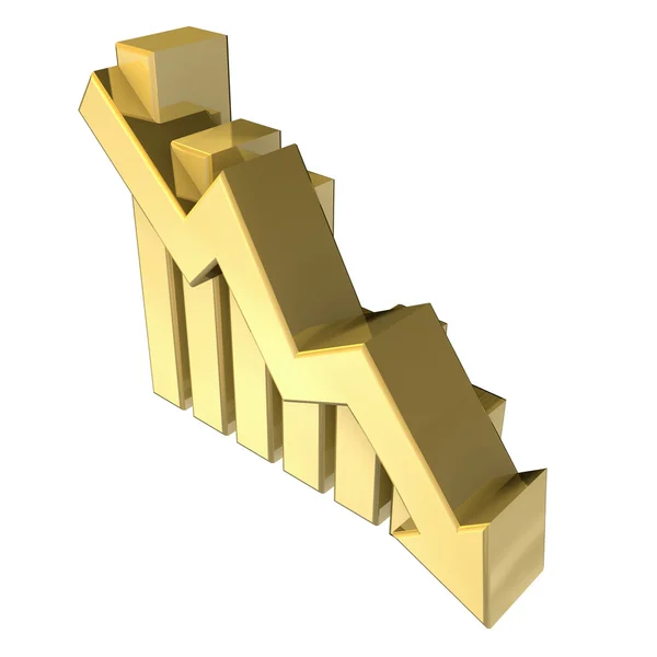 Gráfico de estatísticas em ouro — Fotografia de Stock
