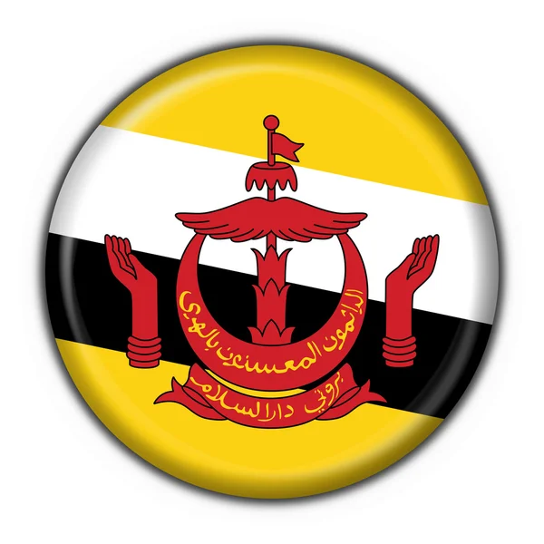 Κουμπί σημαία του Μπρουνέι στρογγυλή μορφή — Φωτογραφία Αρχείου