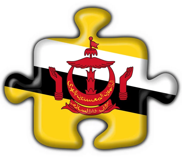 Brunei button flag puzzle shape — Stock Photo, Image