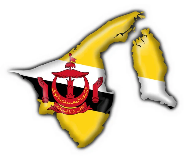 Brunei botão bandeira mapa forma — Fotografia de Stock