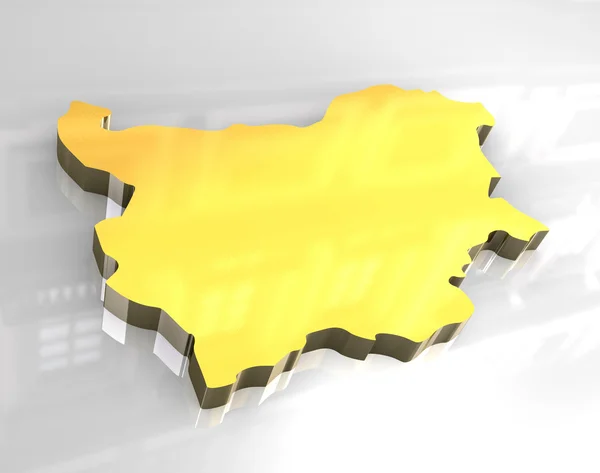 3D Золотий карта Болгарія — стокове фото