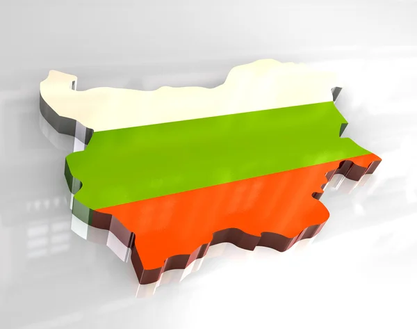 stock image 3d flag map of bulgaria