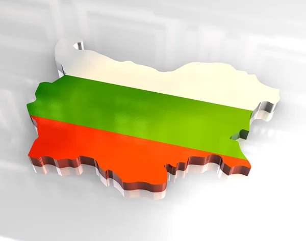 3D bayrak harita Bulgaristan — Stok fotoğraf