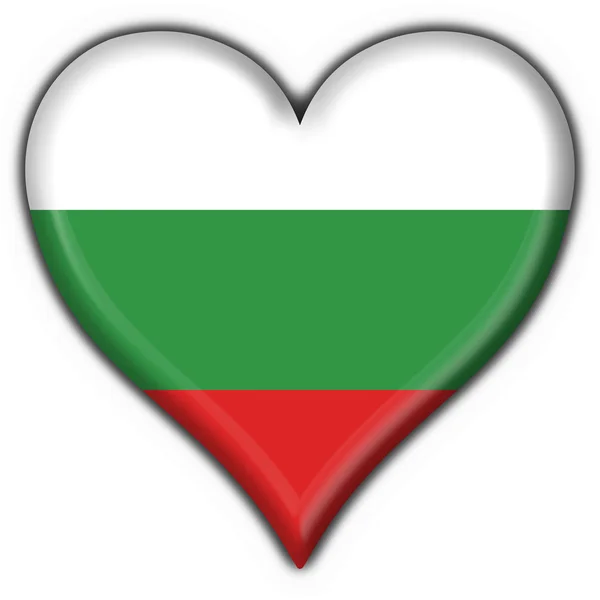 Bulharsko tlačítko příznak tvaru srdce — Stock fotografie