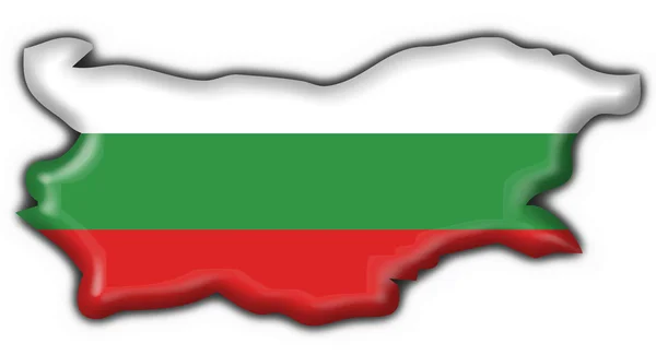 Tlačítko vlajky Bulharsko mapa tvar — Stock fotografie