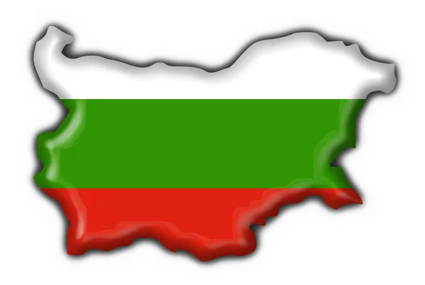 Bulgária forma de mapa bandeira botão — Fotografia de Stock