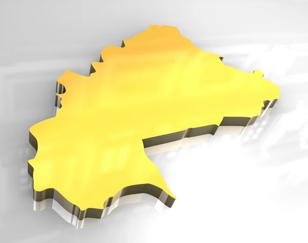 3D χρυσή χάρτη της Μπουρκίνα Φάσο — Φωτογραφία Αρχείου