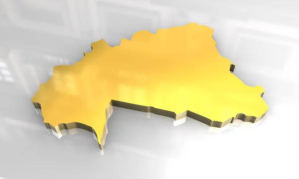 3D altın burkina faso Haritası — Stok fotoğraf