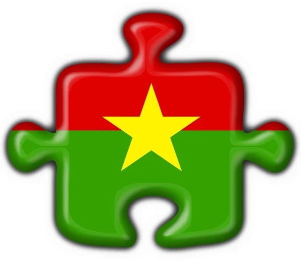 Burkina faso-knappen flagga pussel form — Stockfoto