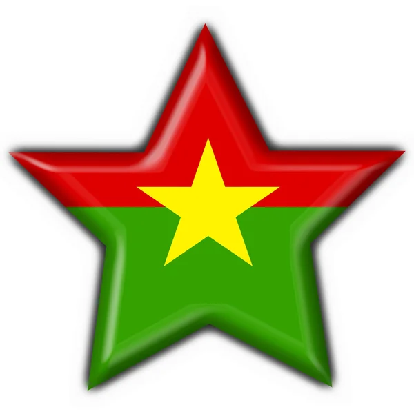 Κουμπί σημαία της Μπουρκίνα Φάσο αστέρι σχήμα — Φωτογραφία Αρχείου