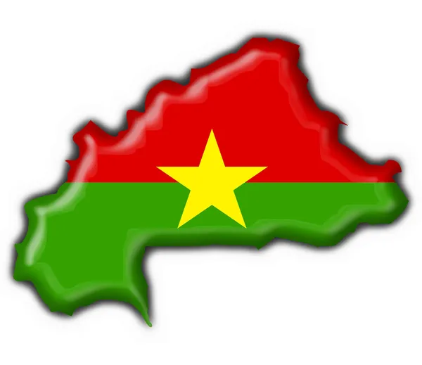 Burkina faso knop vlag kaart vorm — Stockfoto