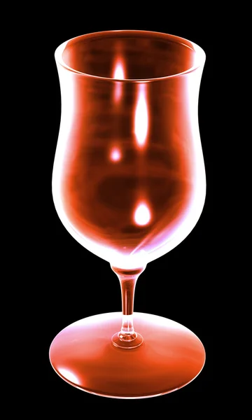 Red glass on the black background — Stock Photo, Image