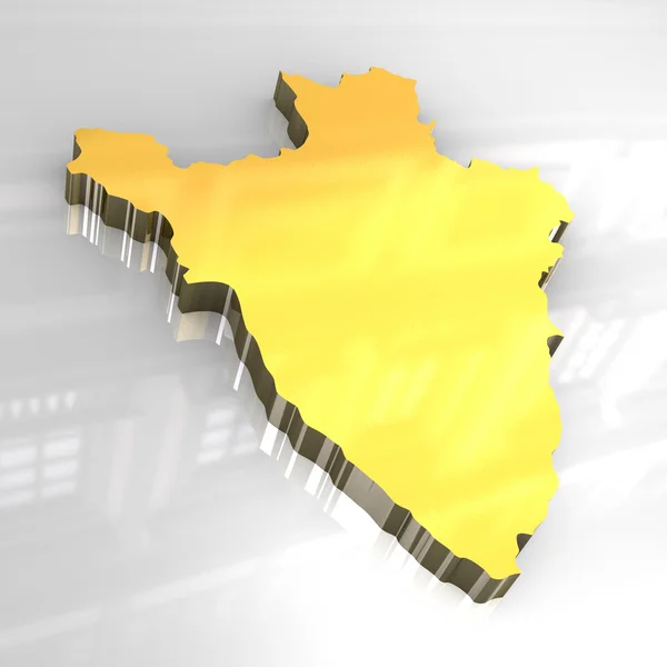 3D χρυσή χάρτη του Μπουρούντι — Φωτογραφία Αρχείου