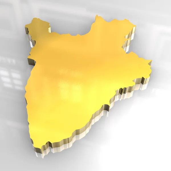 3D χρυσή χάρτη του Μπουρούντι — Φωτογραφία Αρχείου