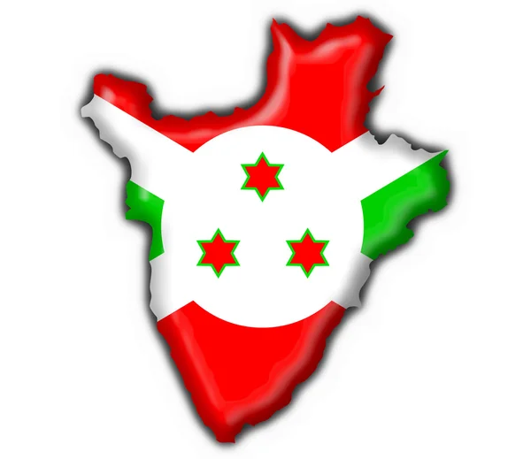 Burundi botón bandera mapa forma —  Fotos de Stock