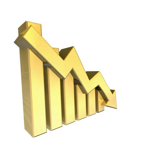 Statistics graphic in gold — Stock Photo, Image