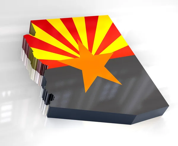3D-vlag kaart og arizona — Stockfoto