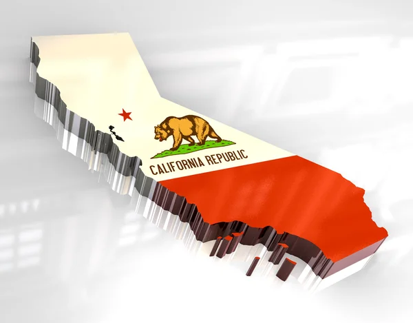 3d mapa da bandeira og Califórnia — Fotografia de Stock