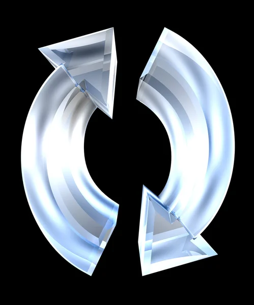 Σύμβολο βέλη στο γυαλί - 3d — Φωτογραφία Αρχείου