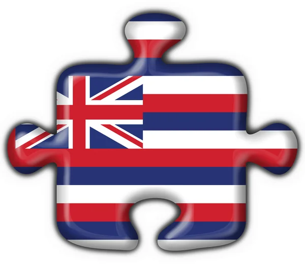 夏威夷 (美国政府) 按钮国旗拼图形状 — 图库照片