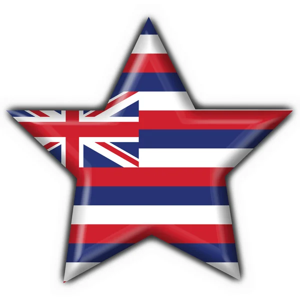 Χαβάη (ΗΠΑ κράτος) κουμπί σημαία αστέρι σχήμα — Φωτογραφία Αρχείου