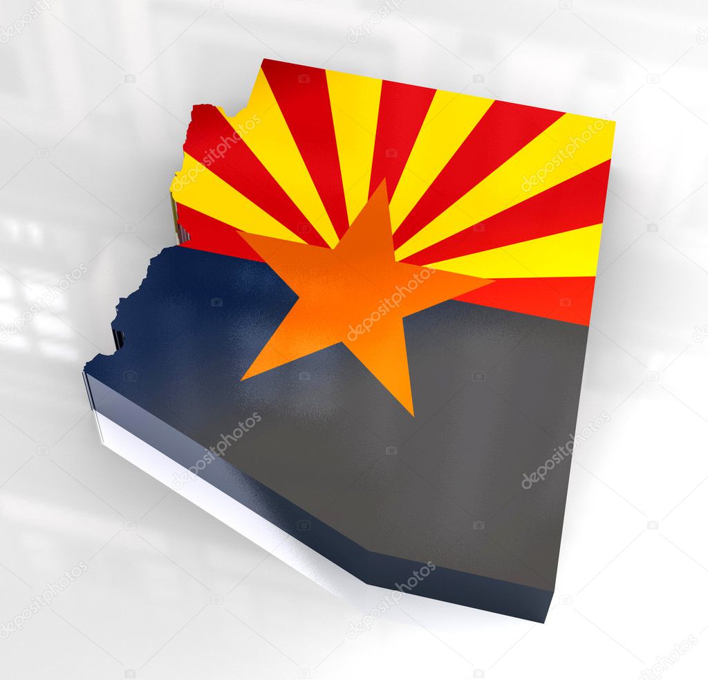 3d Flag map og Arizona