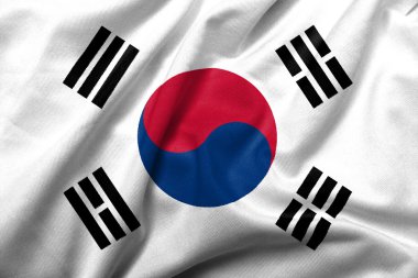 3D Flag of South Korea satin clipart