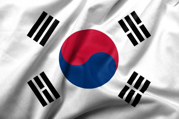 3d Flagge aus südkoreanischem Satin — Stockfoto
