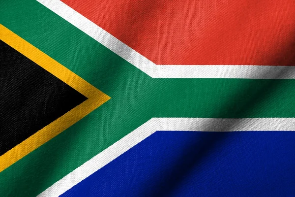 Drapeau 3D de l'Afrique du Sud agitant — Photo